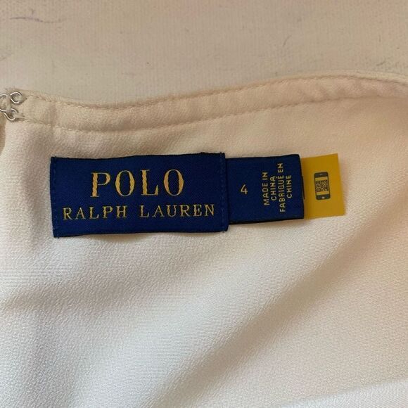 NWT Polo Ralph Lauren Midi Dress Cream White Faux Wrap Women 4 Classy Designer - Picture 7 of 17